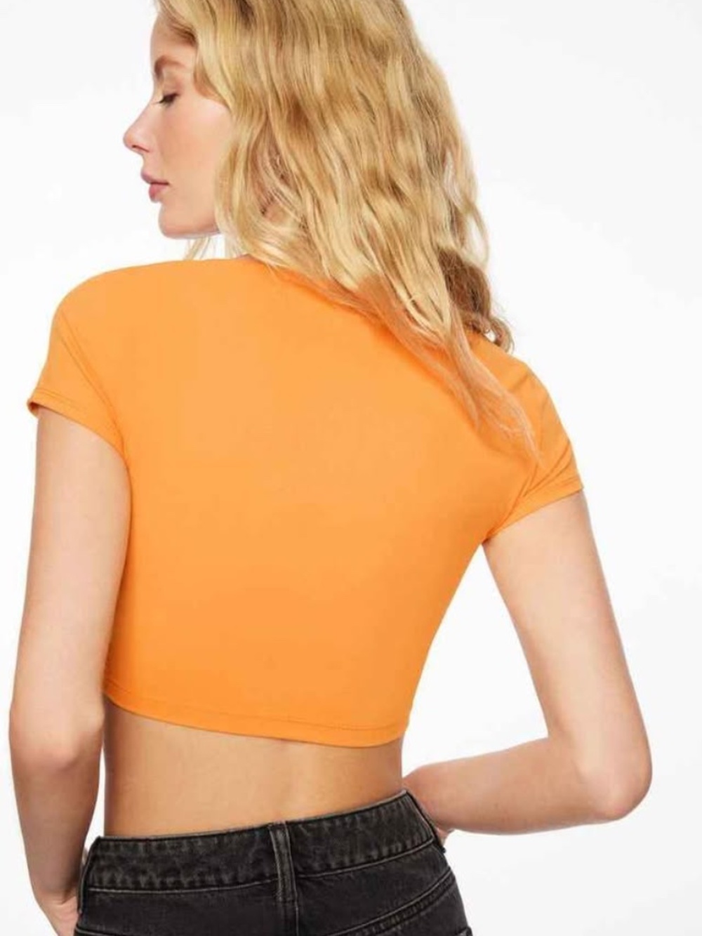 Orange Twist-Front Cropped Top - Picture 3 of 7